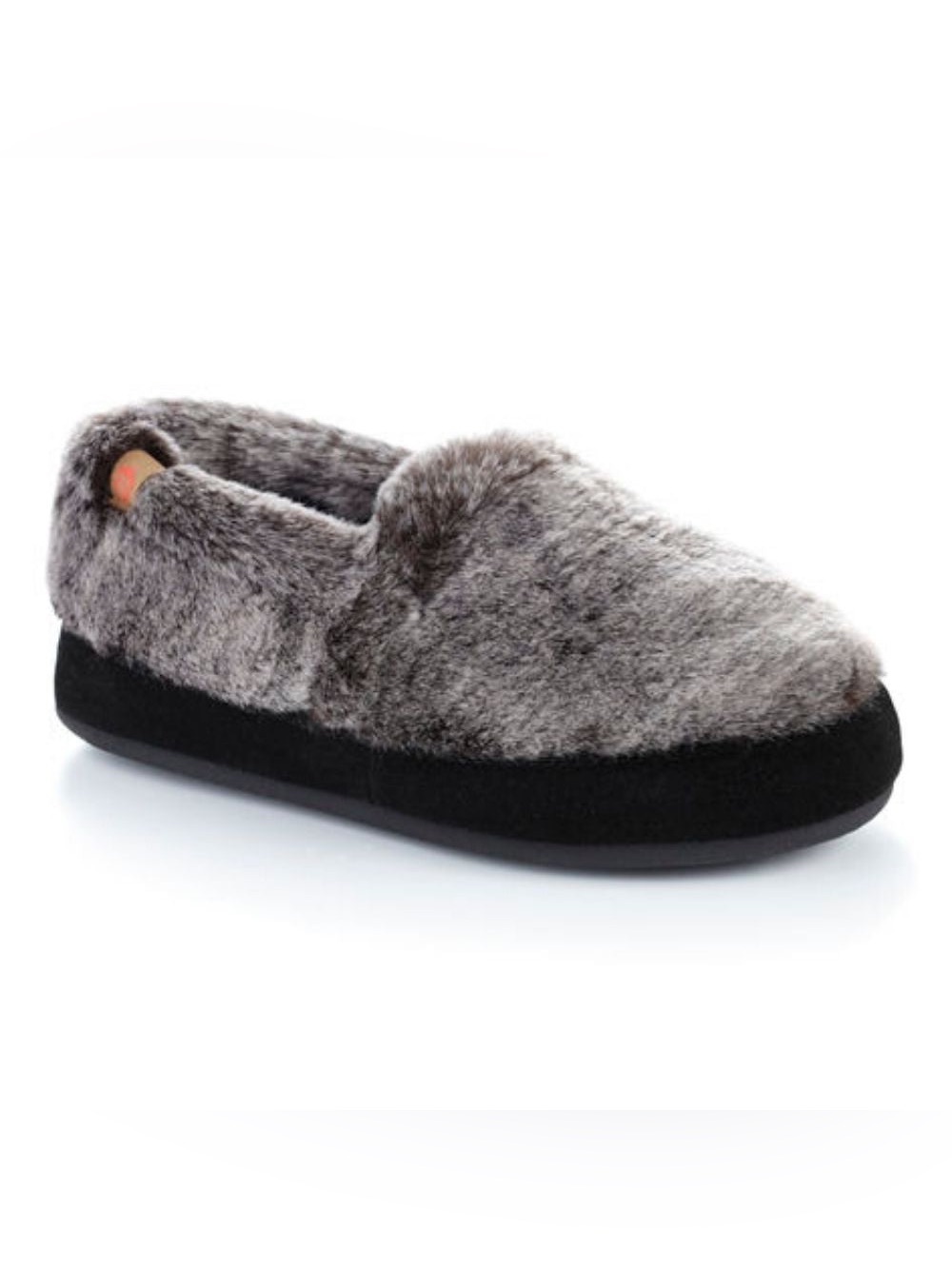 NWT Acorn Classic Moccasin Faux Fur Charcoal Slipper Size 6.5 -7.5